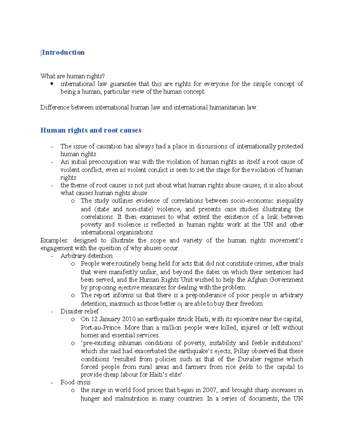 Resume- International Human rights - |Introduction What are human ...