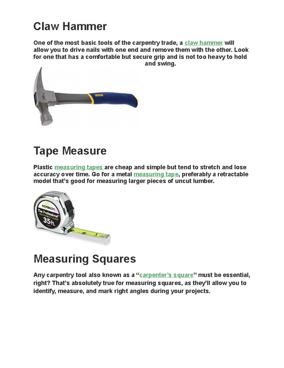 Claw hammer clearance definition