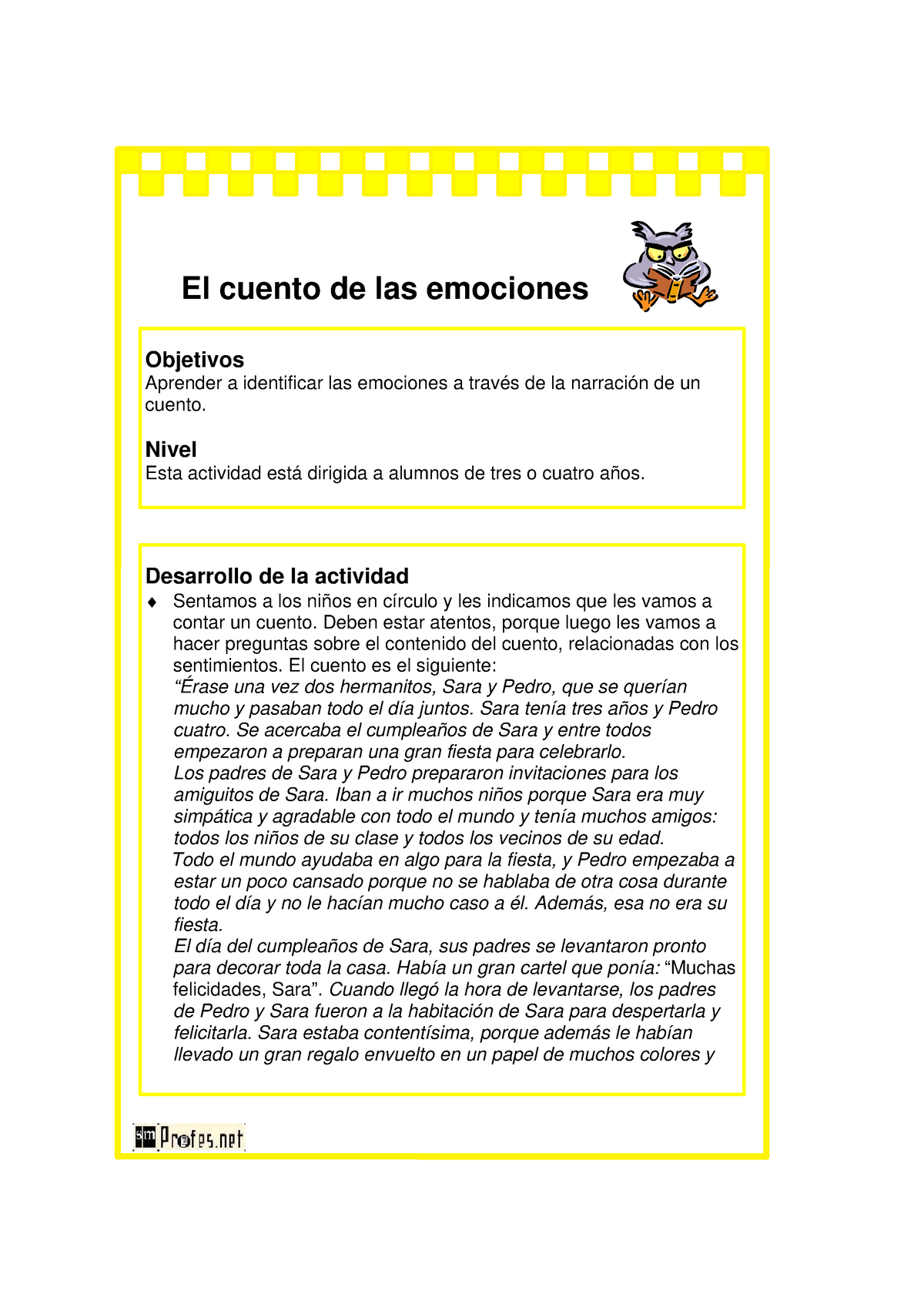 Cuento El Cuento De Las Emociones Objetivos Aprender A Identificar Las Emociones A Través De 1418