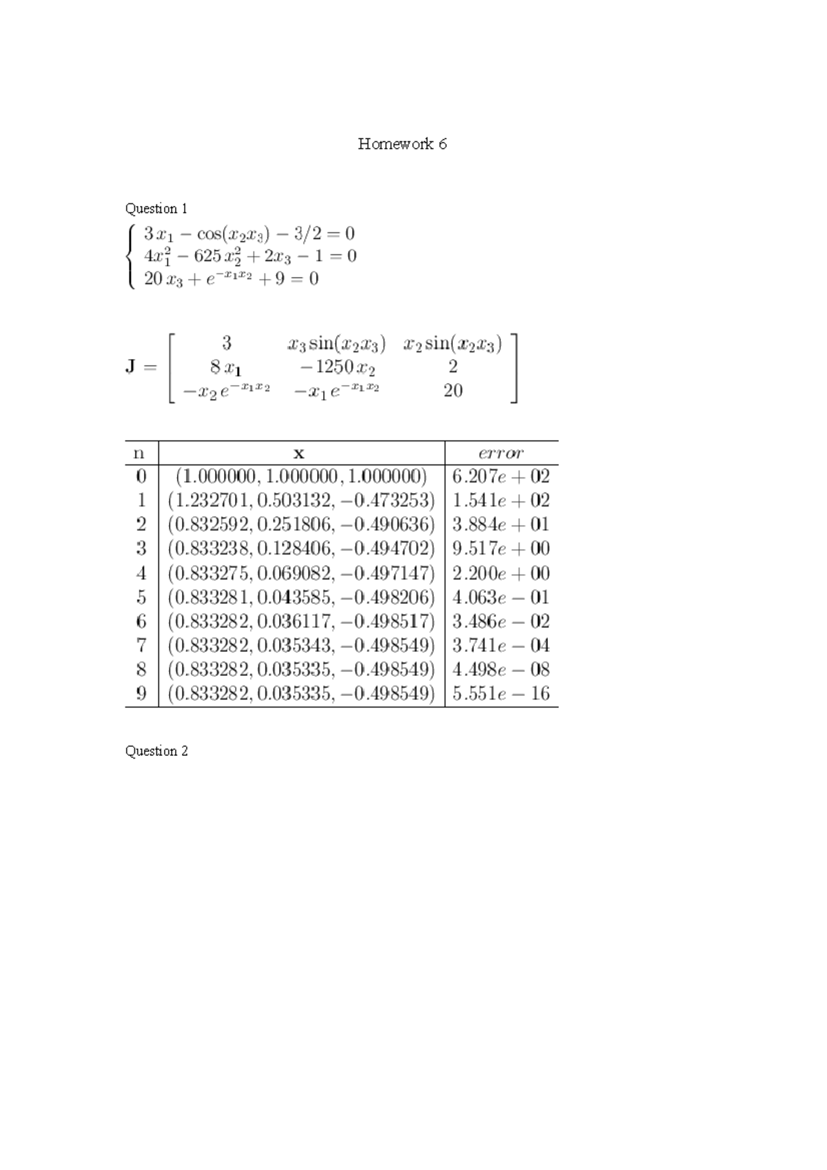 HW-06 - Homework Question Question n=0; %initialize iteration counter ...