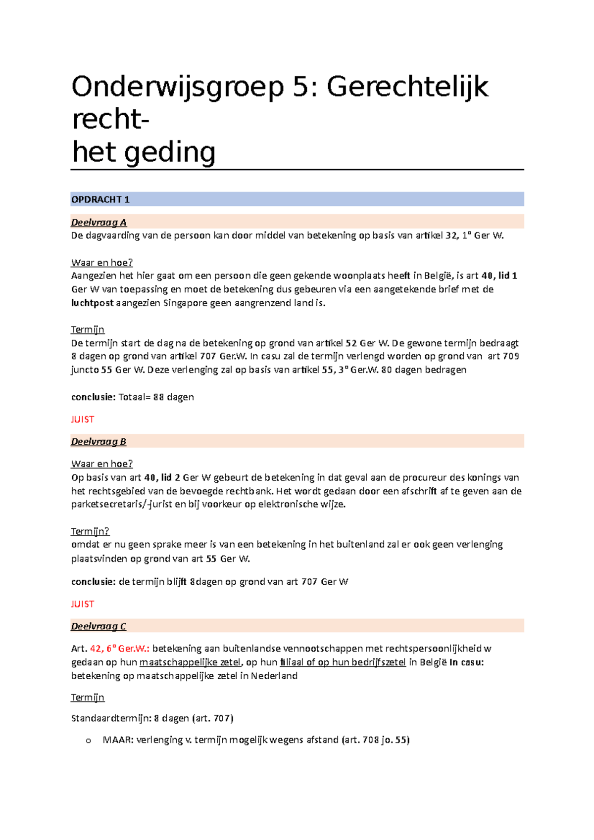 Onderwijsgroep 5 Gerechtelijk Recht - Onderwijsgroep 5: Gerechtelijk ...