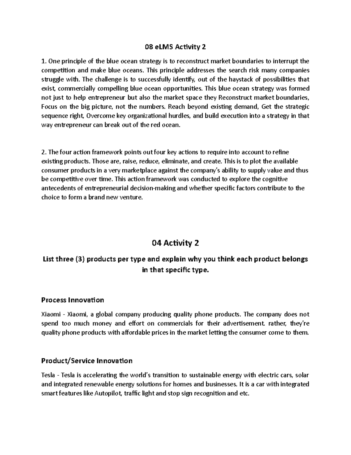 08 e LMS Activity 2 and 04 Activity 2 08 eLMS Activity 2 One