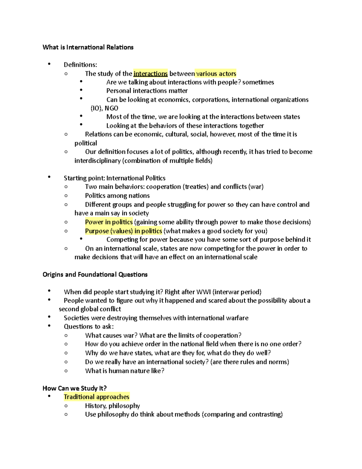 case study methods in the international relations subfield