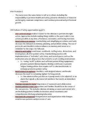 Quality Safety Quiz 3 - Study Guide - ANA Provision 5 The nurse owes ...