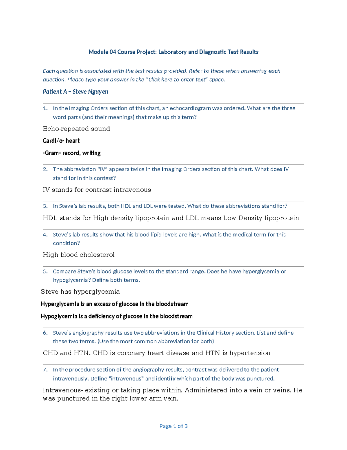 Module 5 course project - Module 04 Course Project: Laboratory and ...
