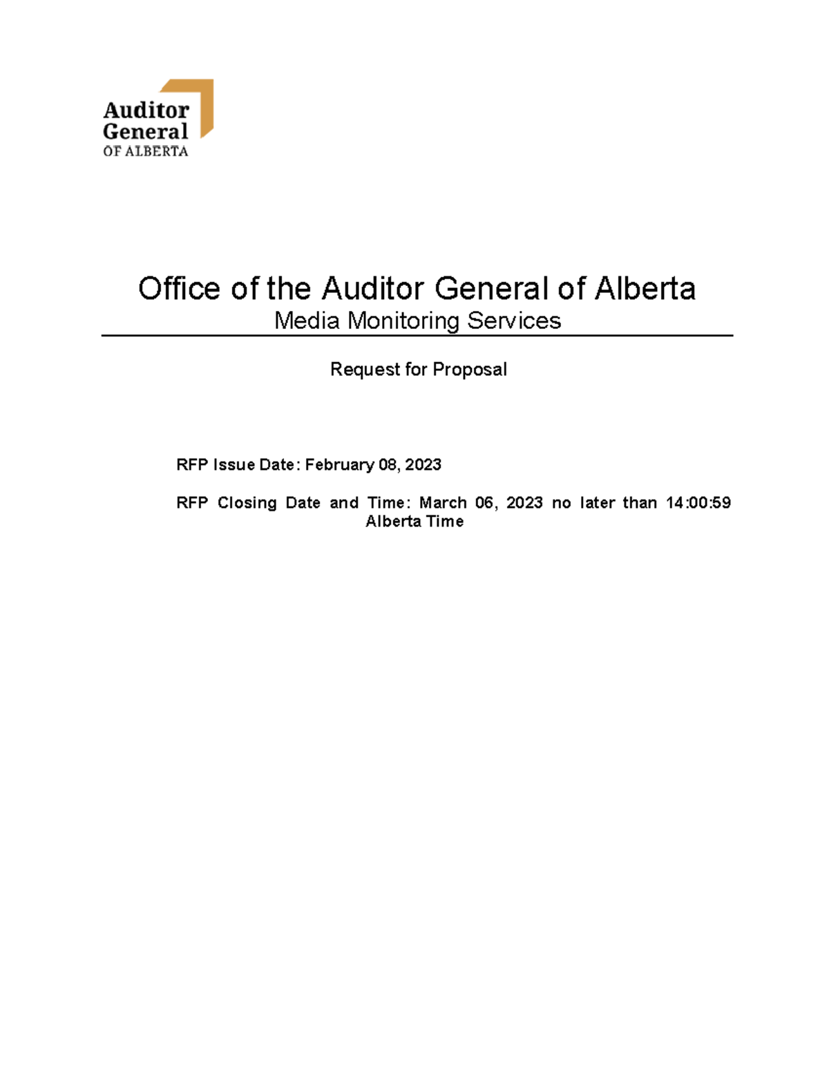 Media Monitoring Services RFP - Office of the Auditor General of ...