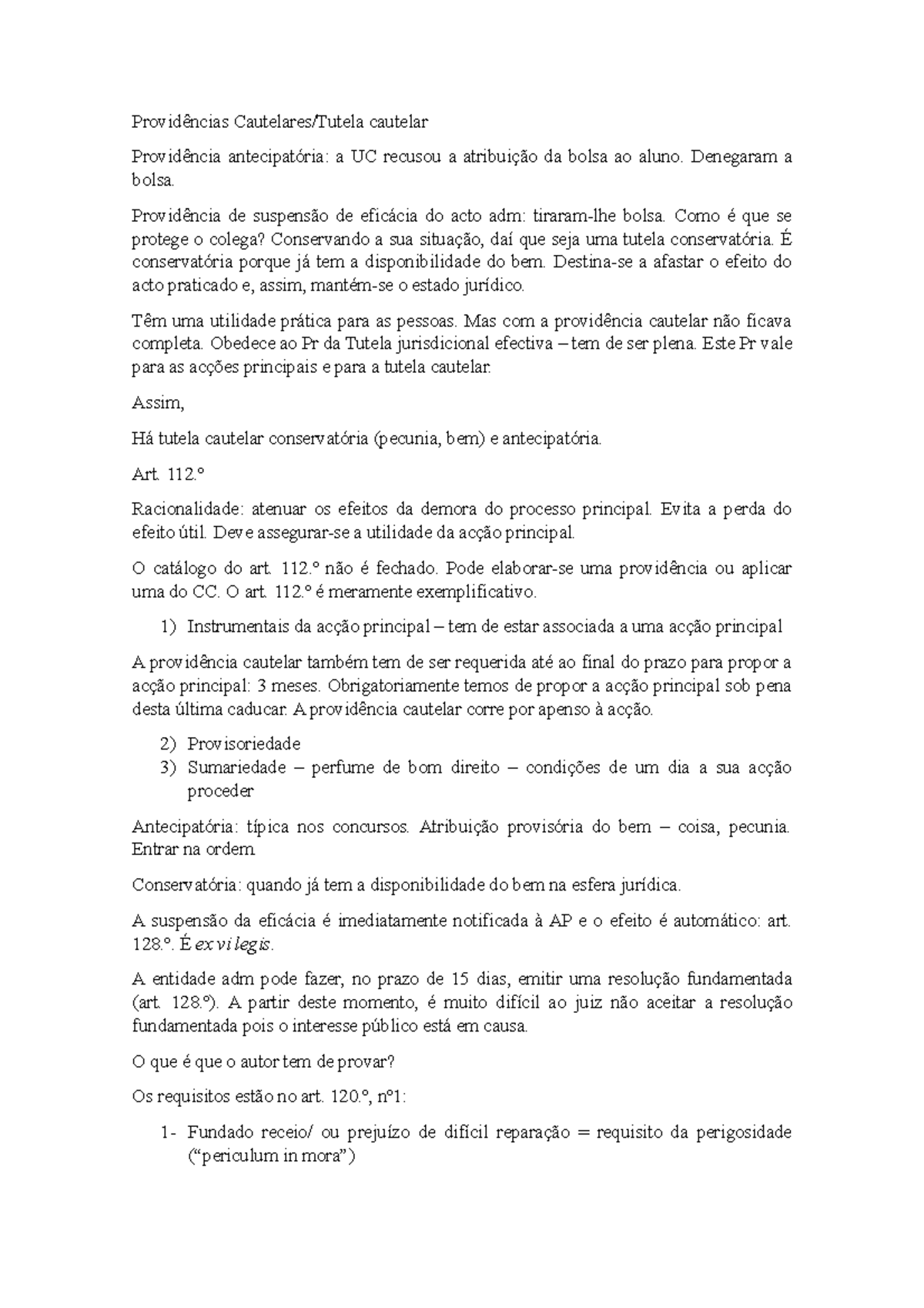 20 de Dezembro Prof. Dr. Lícino Providências Cautelares/Tutela