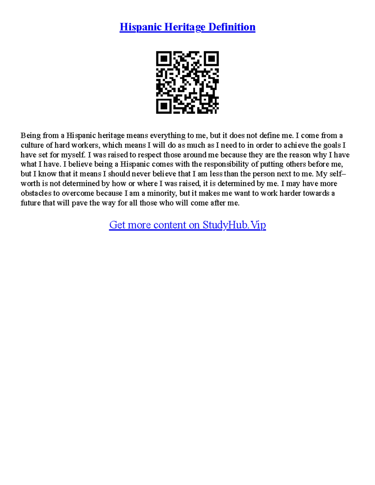 Hispanic Heritage Essay Hispanic Heritage Definition Being from a