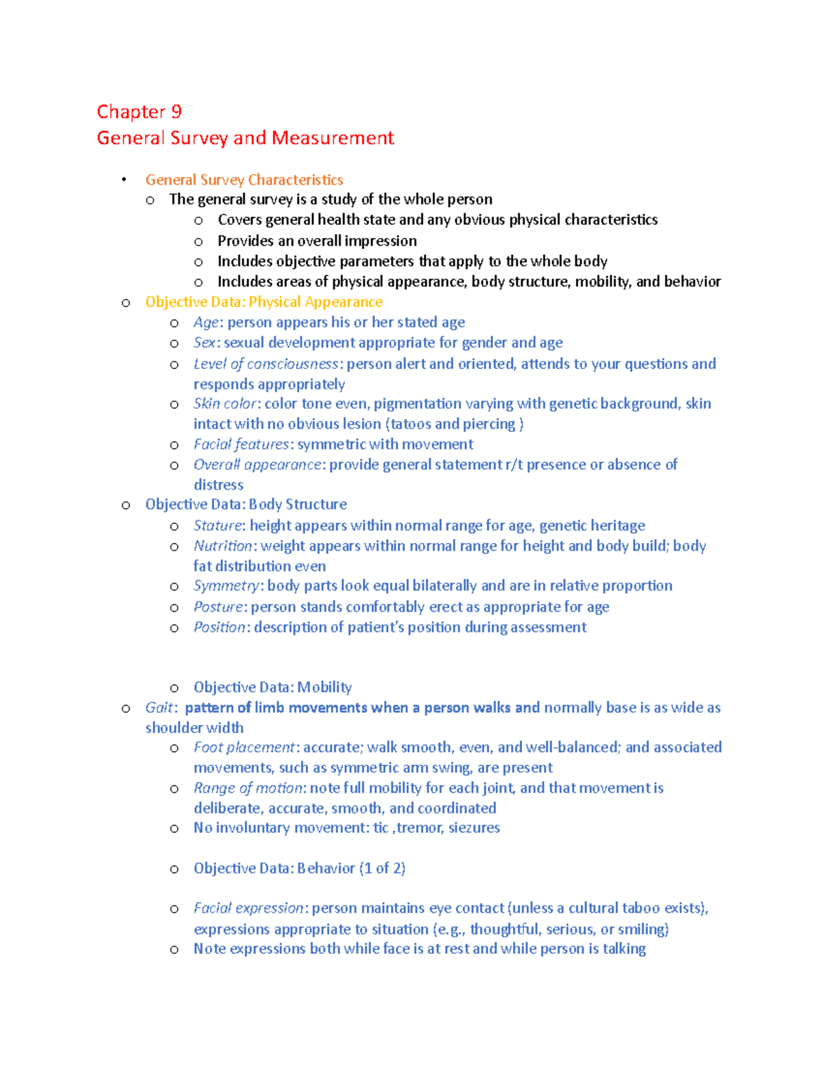 Chapter 9 general survey measurment - Chapter 9 General Survey and ...