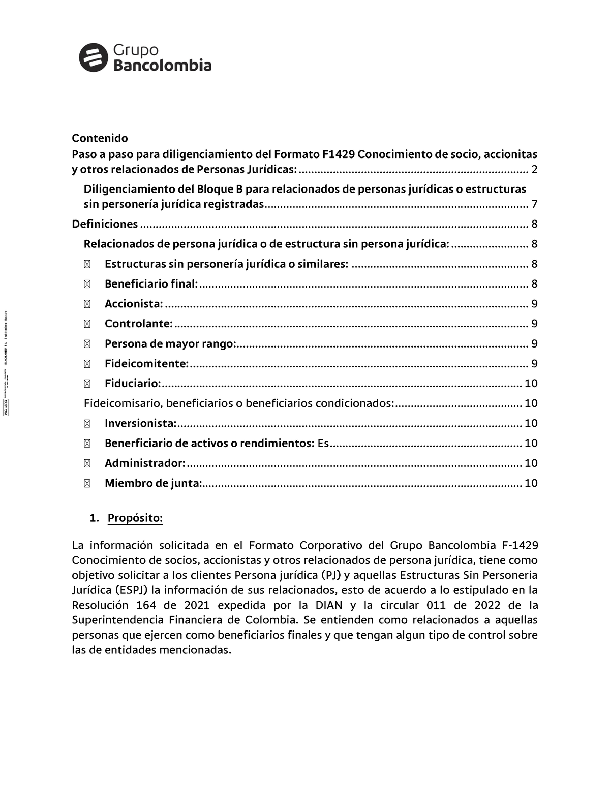 Instructivo De Diligenciamiento Para Formato F-1429 - VIGILADO ...