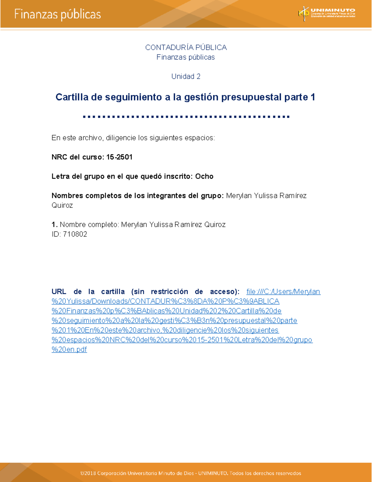 Cartilla De Seguimiento Presupuestal - CONTADURÍA PÚBLICA Finanzas ...