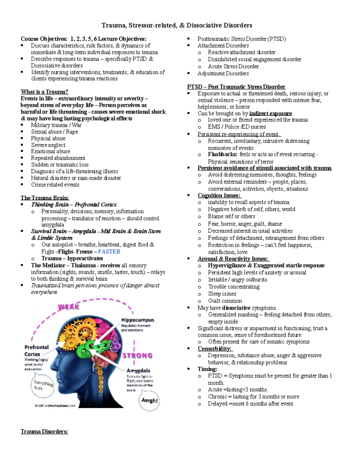 Trauma, Stressor-related, & Dissociative Disorders - Trauma, Stressor ...