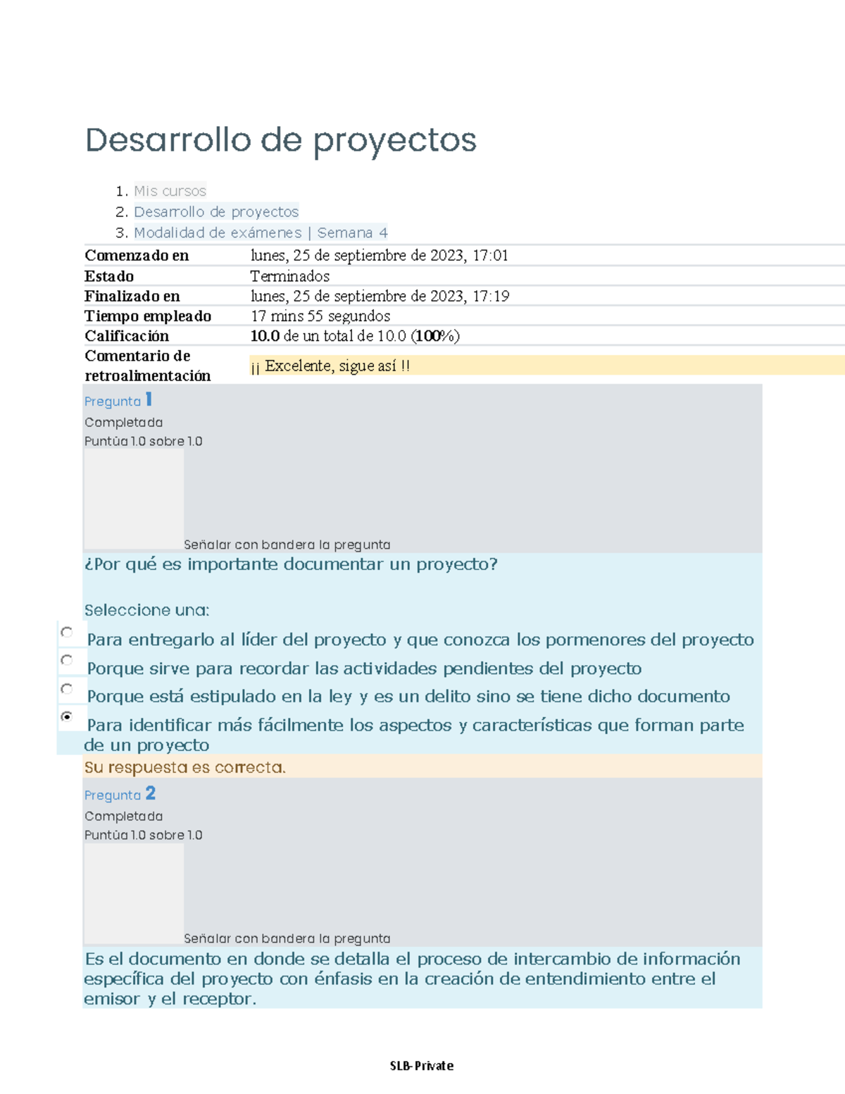Desarrollo de proyectos Modalidad de exámenes Semana 4 - Desarrollo de ...