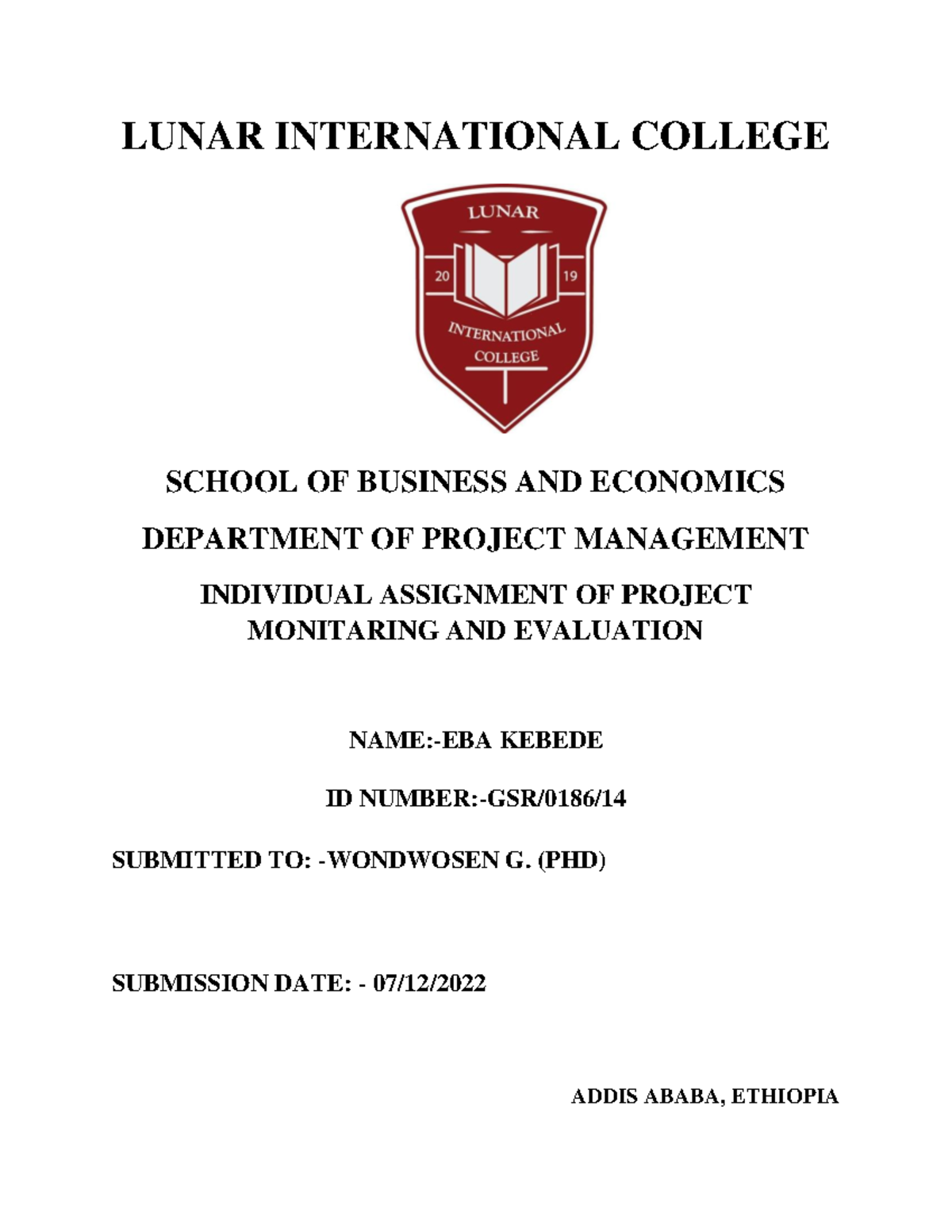 2mspm Eba Kebede-gsr-0186-14 - Lunar International College School Of 