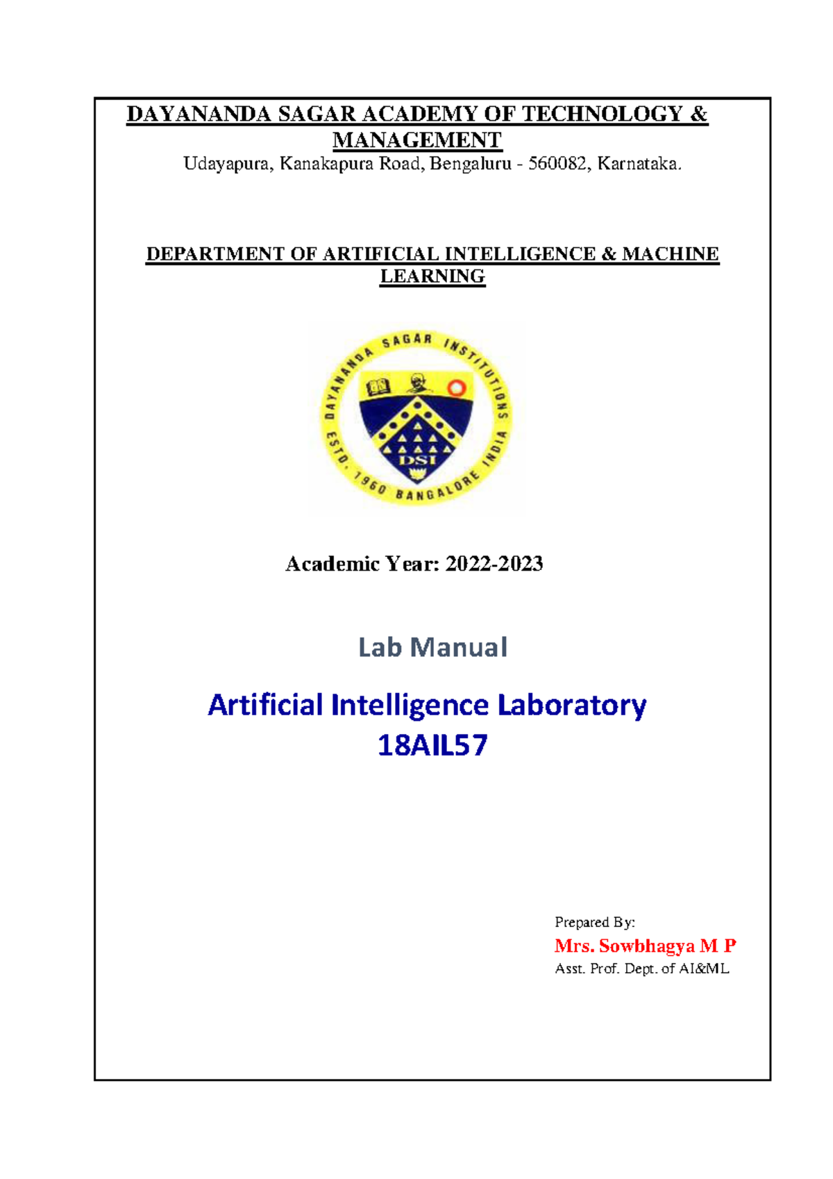 AILab MAnualFinal DAYANANDA SAGAR ACADEMY OF TECHNOLOGY