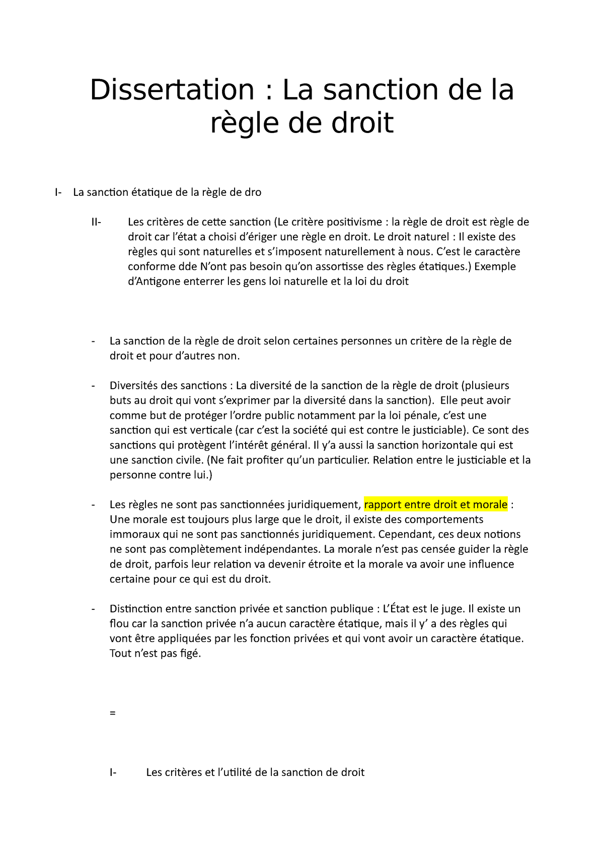 dissertation droit naturel et droit positif