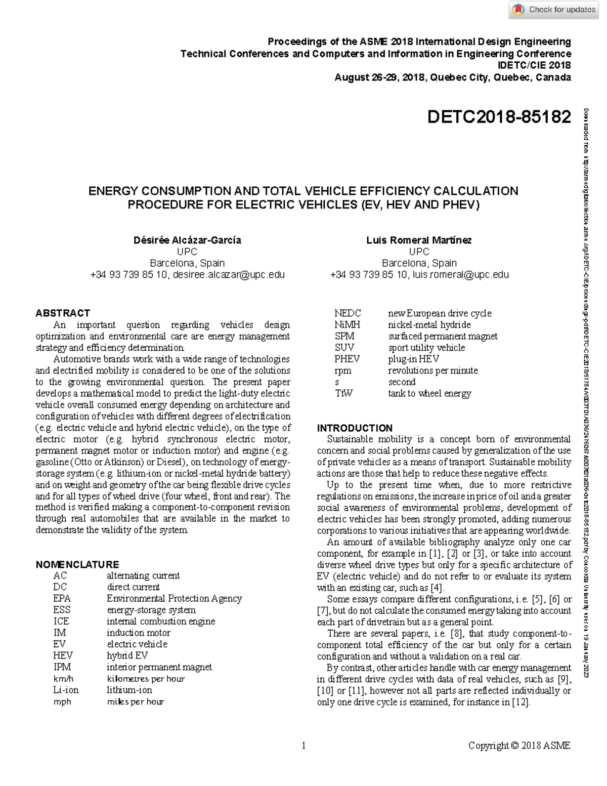 Energy Consumption and Efficiency Calculation for Electric Vehicles
