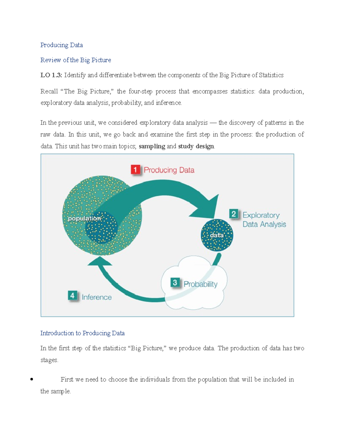 Topic 2 biostatistics - NOTES FOR LECTURES - Producing Data Review of ...