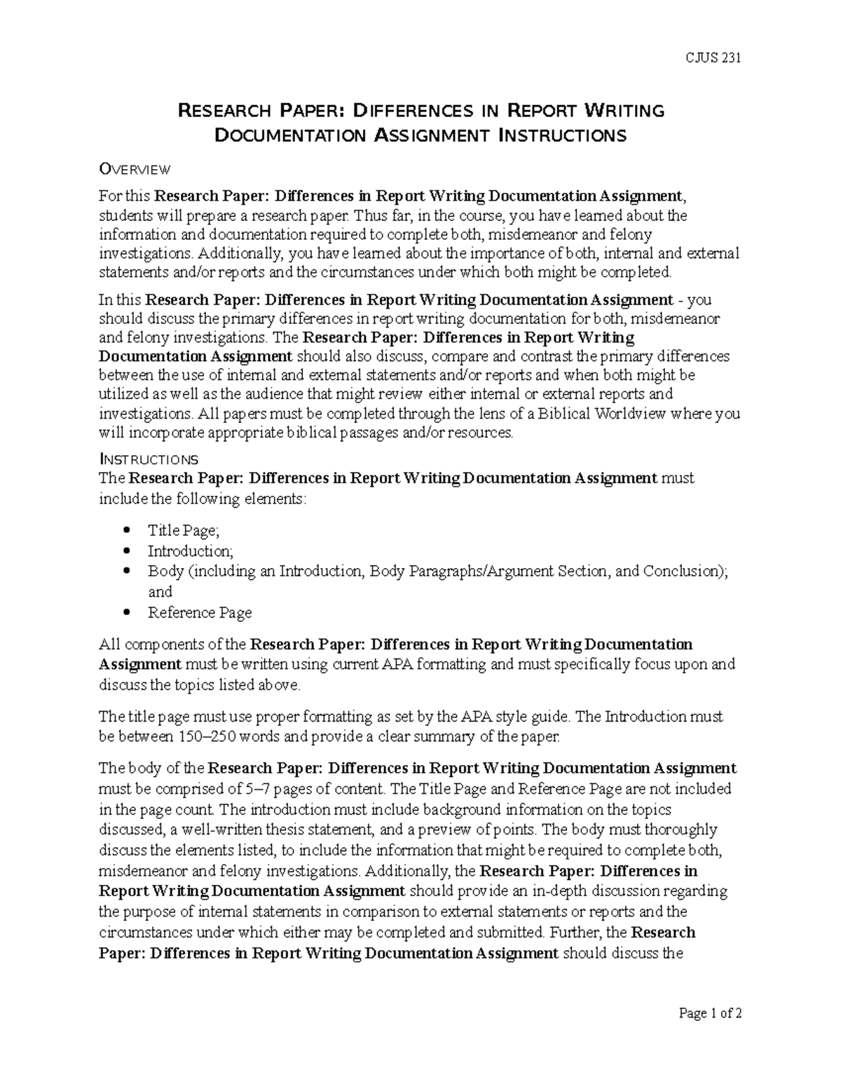 research paper differences in report writing documentation assignment