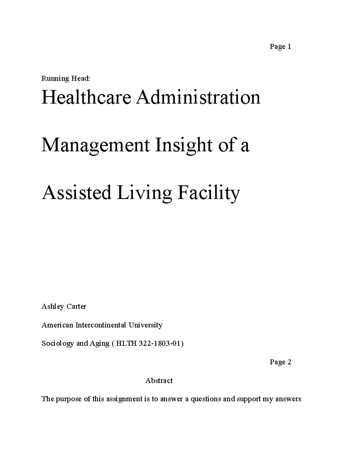 insights-2018-page-1-running-head-healthcare-administration