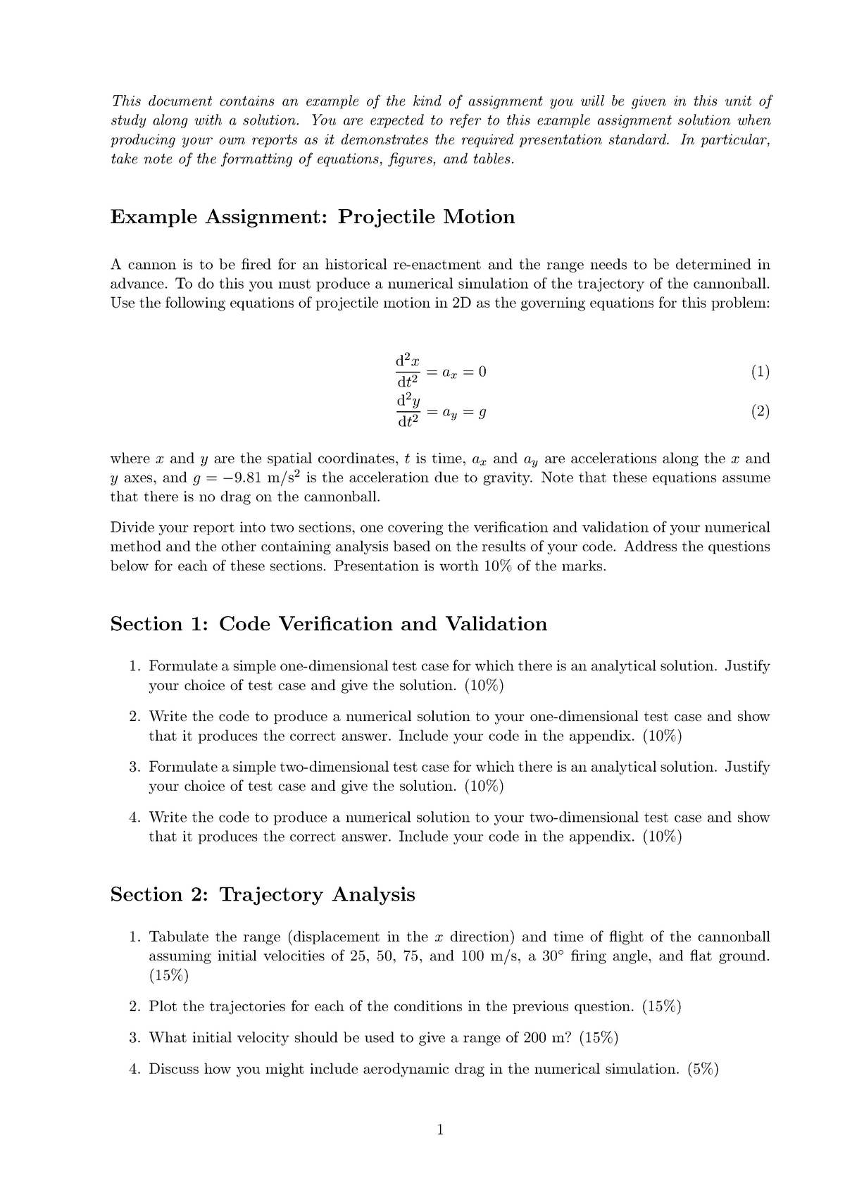 what is the example of assignment