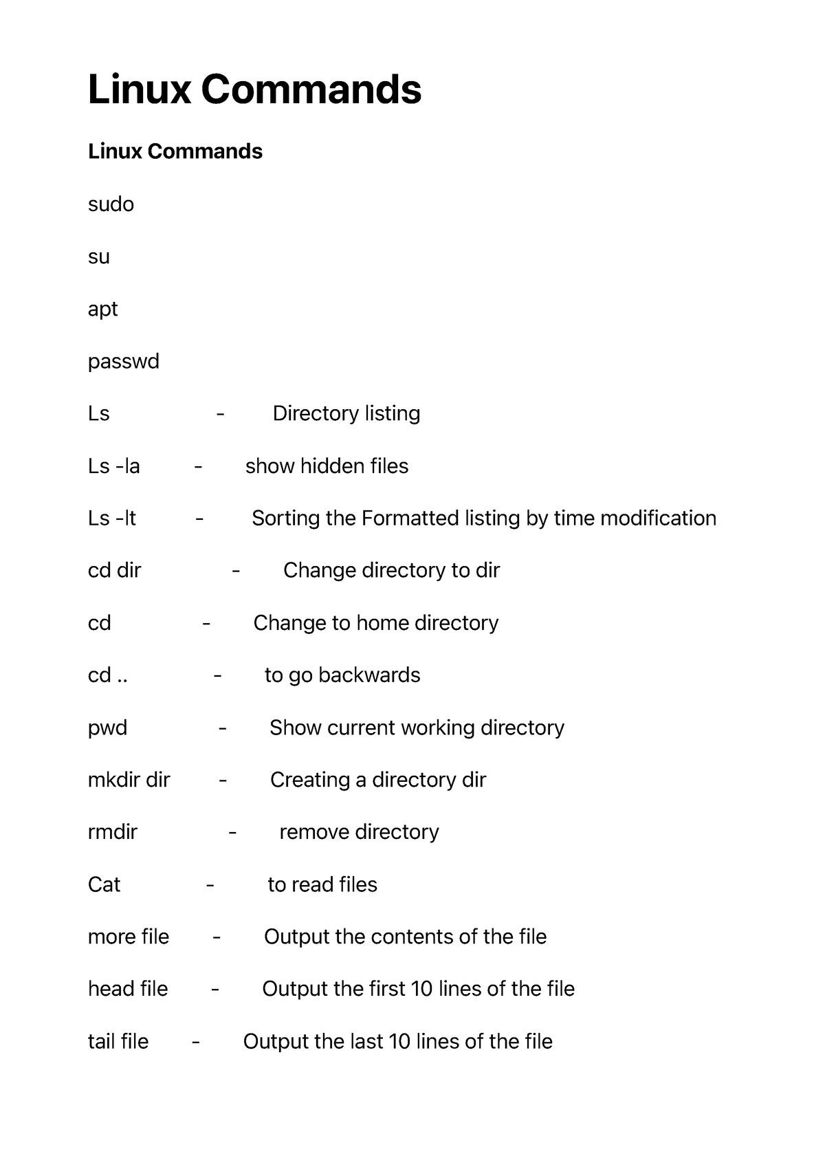 Linux Commands - thf cv jgfcg - Linux Commands Linux Commands sudo su ...