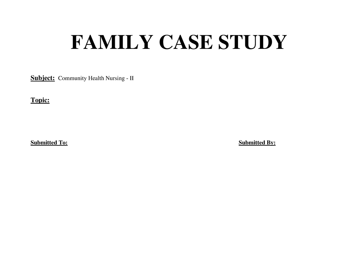 sample family case study community