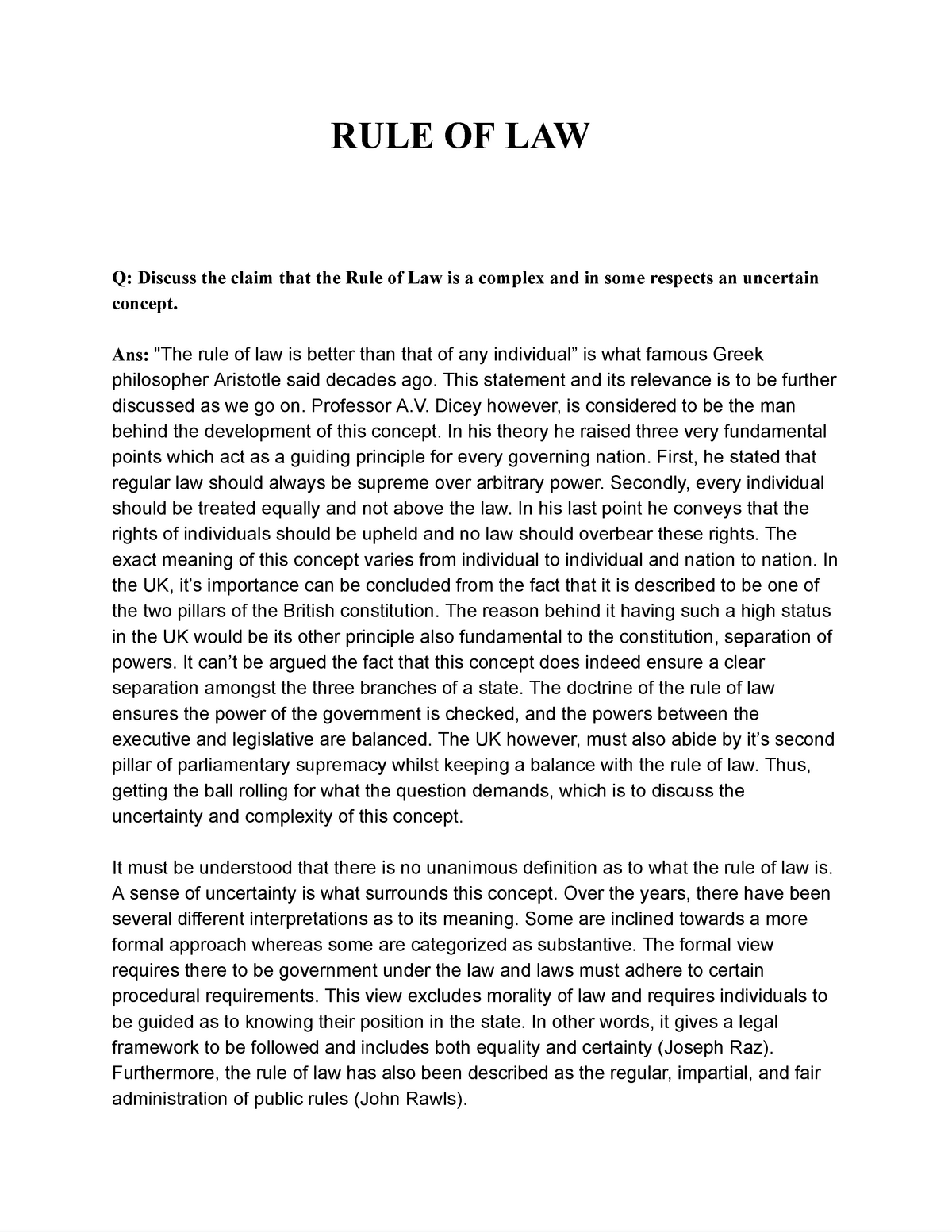 rule of law essay