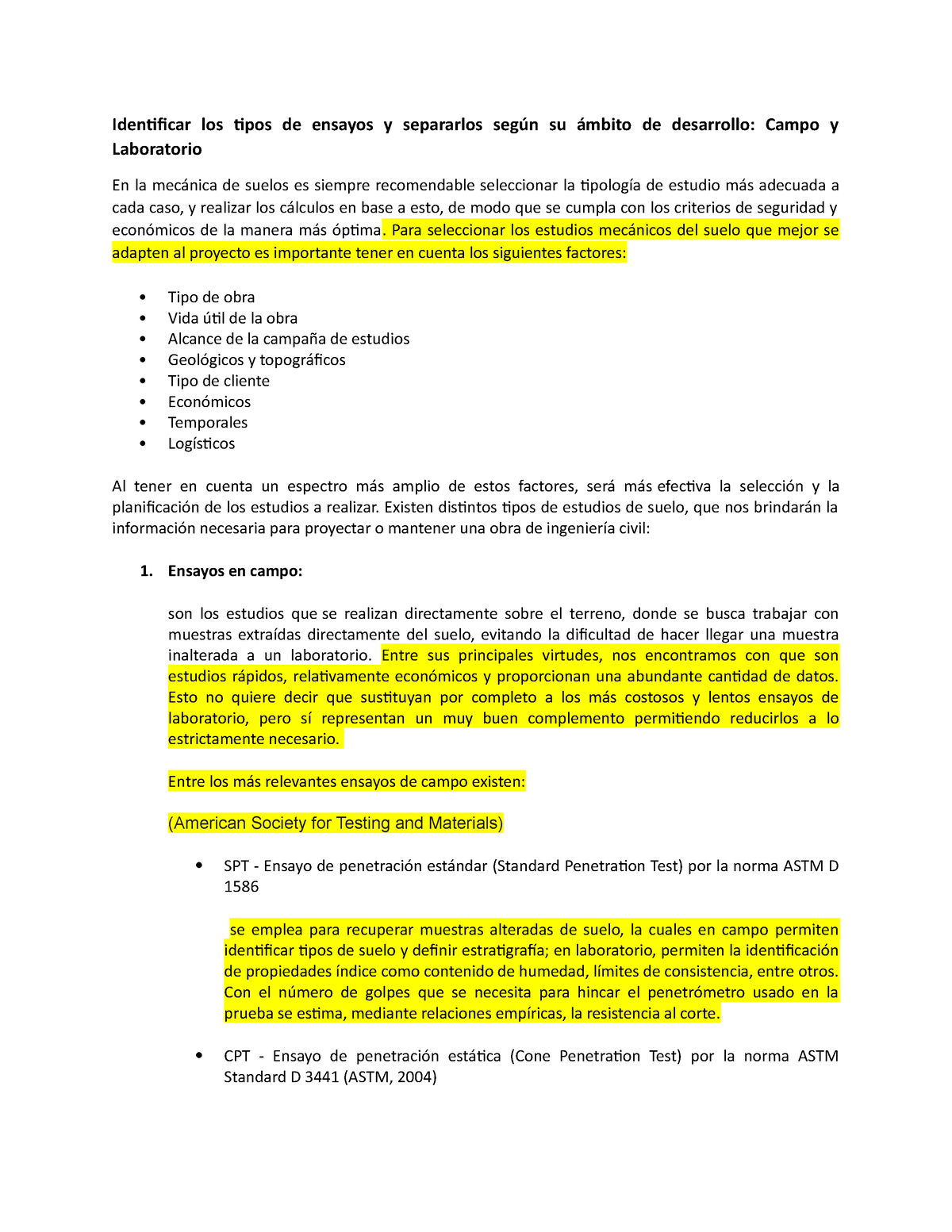 Identificar Los Tipos De Ensayos Y Separarlos Según Su ámbito De Desarrollo Con Normativa 2169