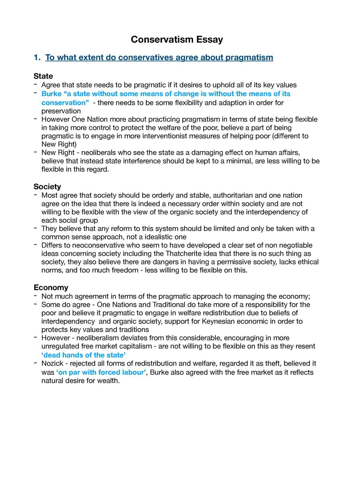 introduction on conservatism essay