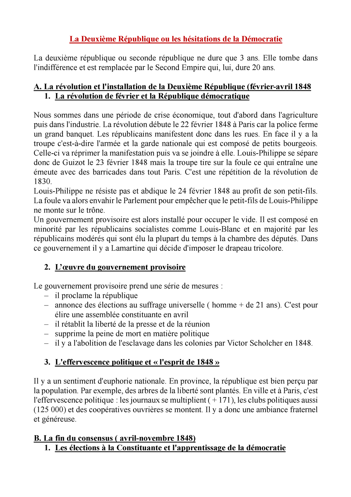 dissertation seconde republique