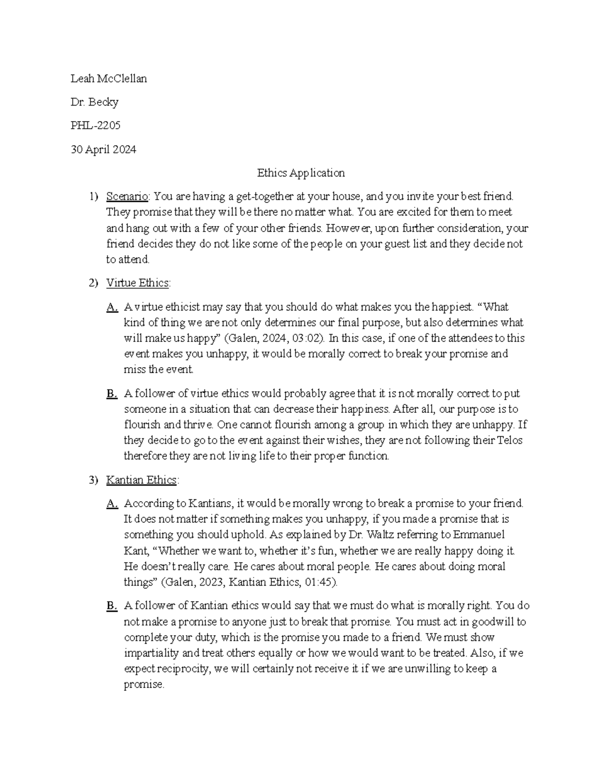 Ethics Application Leah Leah Mcclellan Dr Becky Phl 2205 30 April