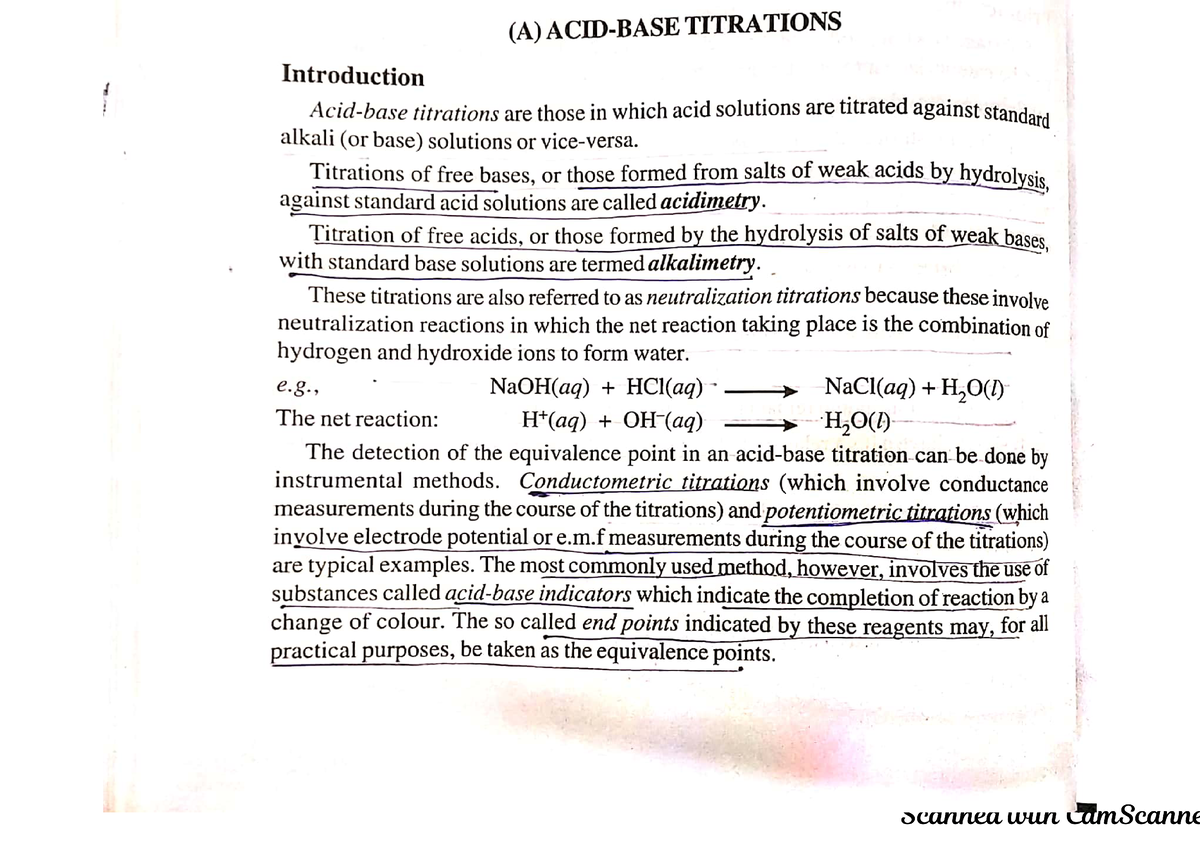 3. Acid - Base Titrations - Chemistry - StuDocu