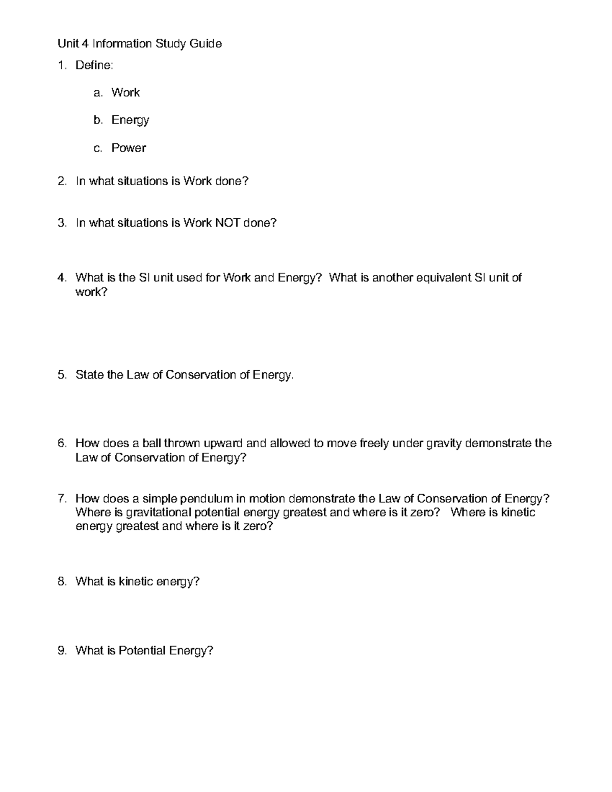 Unit+4+Study+Guide+Information - Unit 4 Information Study Guide Define ...