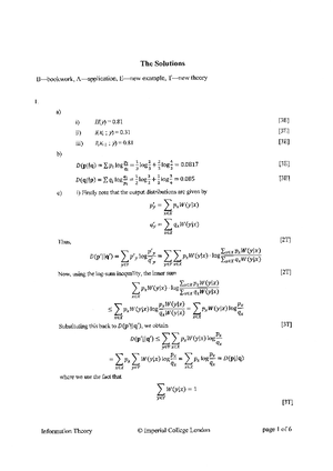 EE4-40 Information Theory EXAM Paper Summer '19 - E4.40 - Studocu