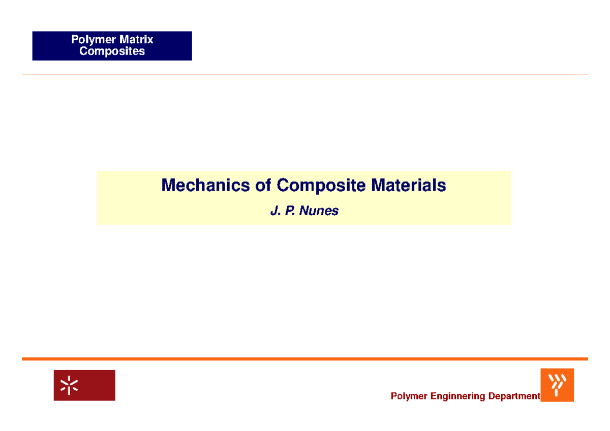 Module 3 Micromechanics Week9 - Composites Mechanics Of Composite ...