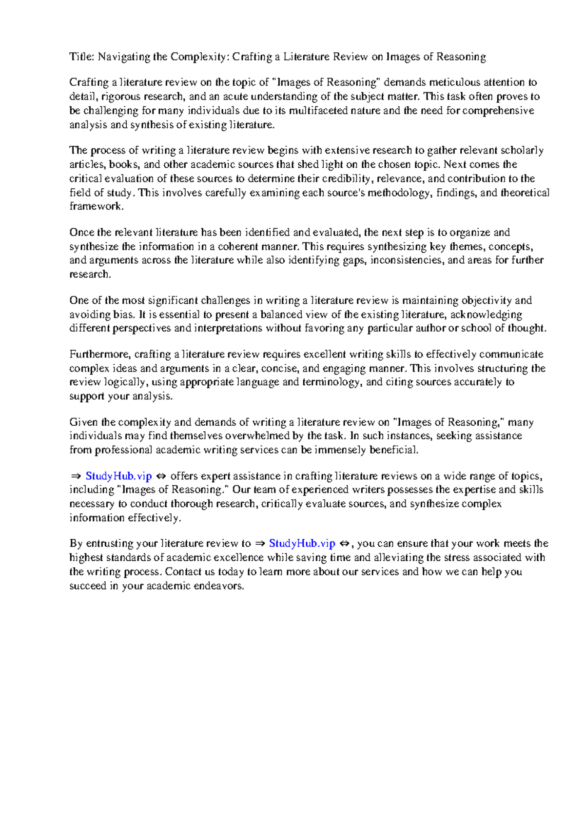 Images Of Reasoning A Literature Review - Title: Navigating the ...