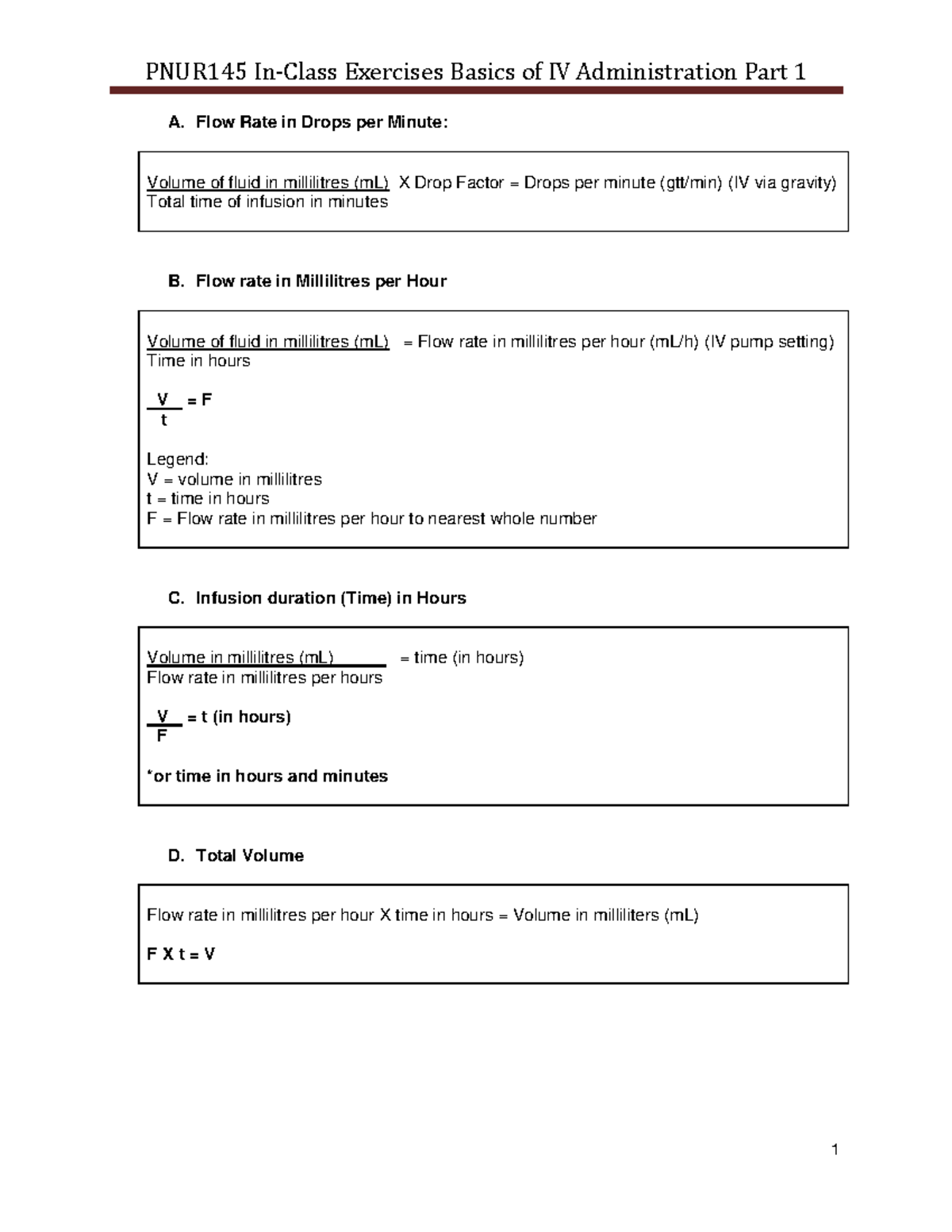 Week 12 Part 1 Basics IV Administration - PNUR145 In-Class Exercises ...