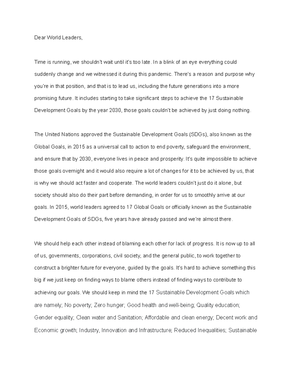 Dear World Leaders - Lecture notes 1 - BS Psychology - PUP - Studocu