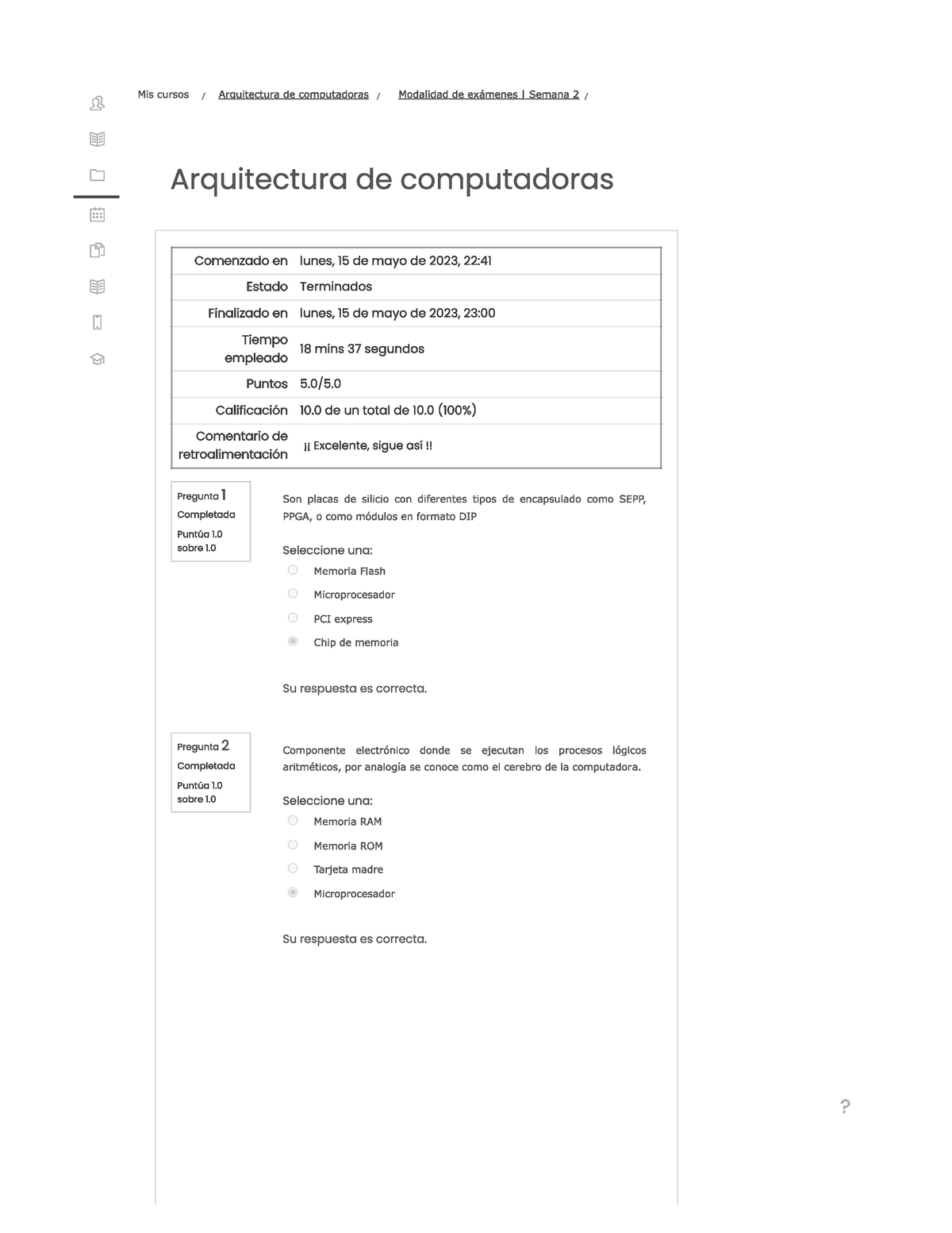 Examen Semana 2 - Arquitectura De Computadoras - Studocu