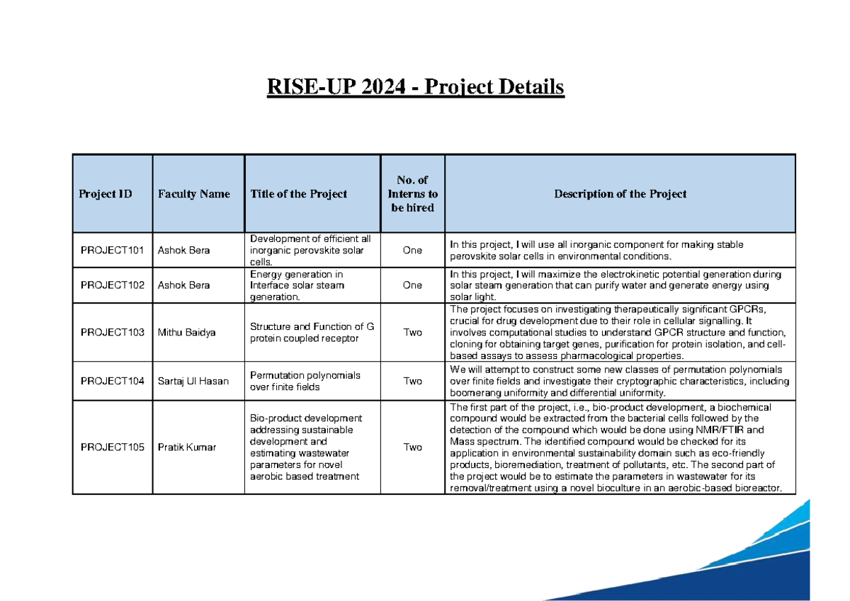 RISE UP - 2024 - Project Details - RISE-UP 2024 - Project Details ...