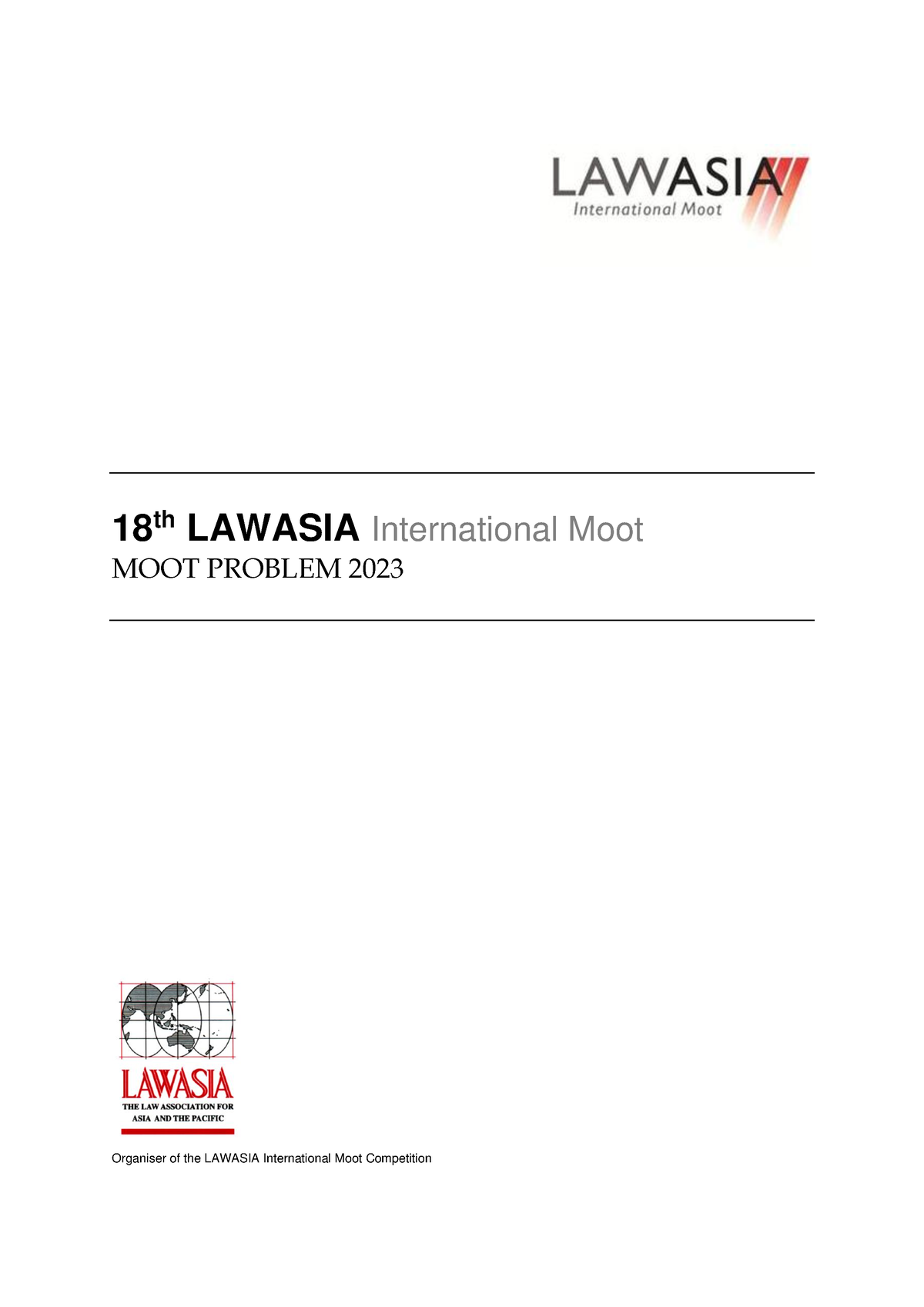 Lawasia Moot Problem 2023 - 18 Th LAWASIA International Moot MOOT ...