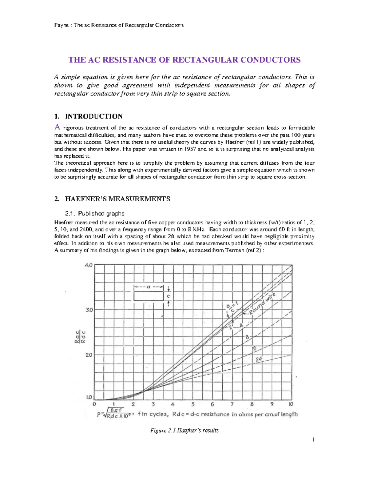 The ac Resistance of Rectangular Conductors Cockcroft 2 - THE AC ...