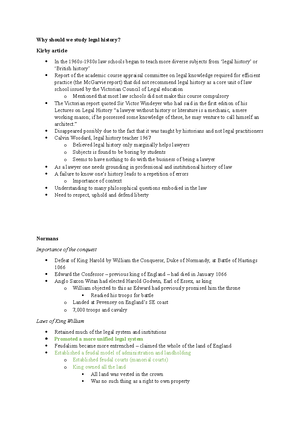 22S2 LAWS1020 Legal History Course Outline - FRE - Acknowledgement of ...
