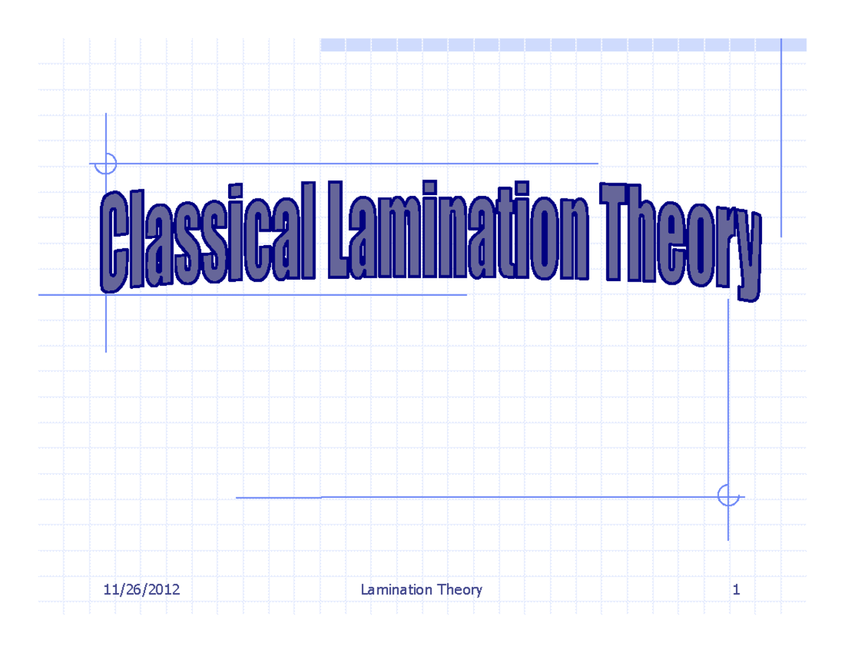 Week 1112 Laminate Plates Theory Studocu