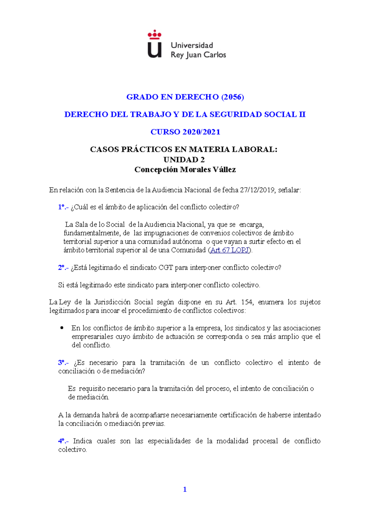 CASO Práctico 2 - CASO PRACTICO - GRADO EN DERECHO (2056) DERECHO DEL ...