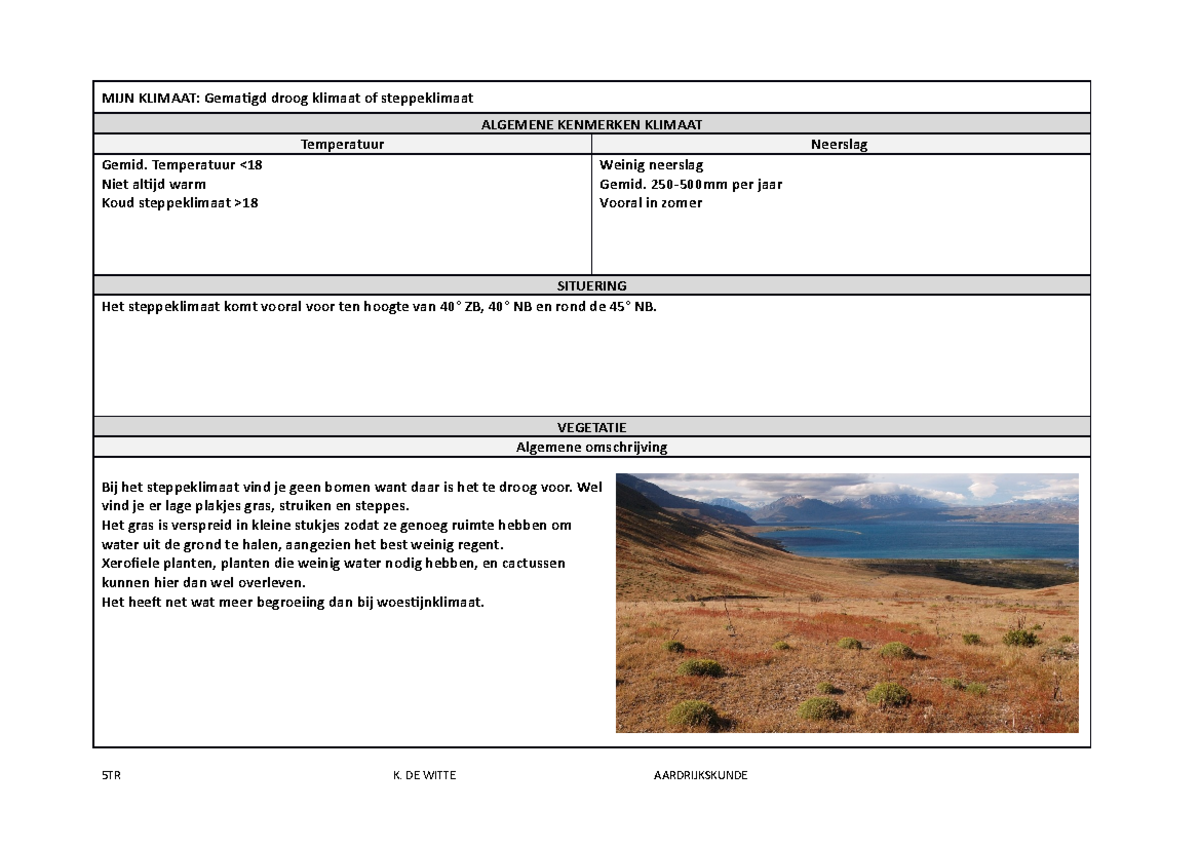 Gematigd Droog Klimaat Of Steppeklimaat MIJN KLIMAAT Gematigd Droog