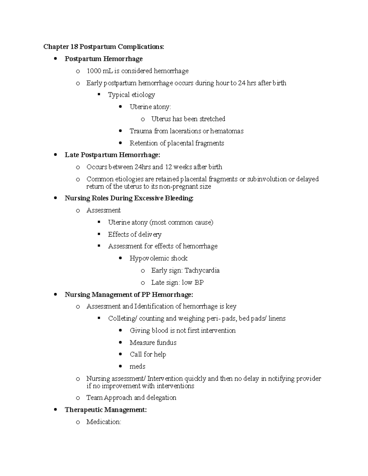 Chapter 18 Postpartum Complications - Chapter 18 Postpartum ...