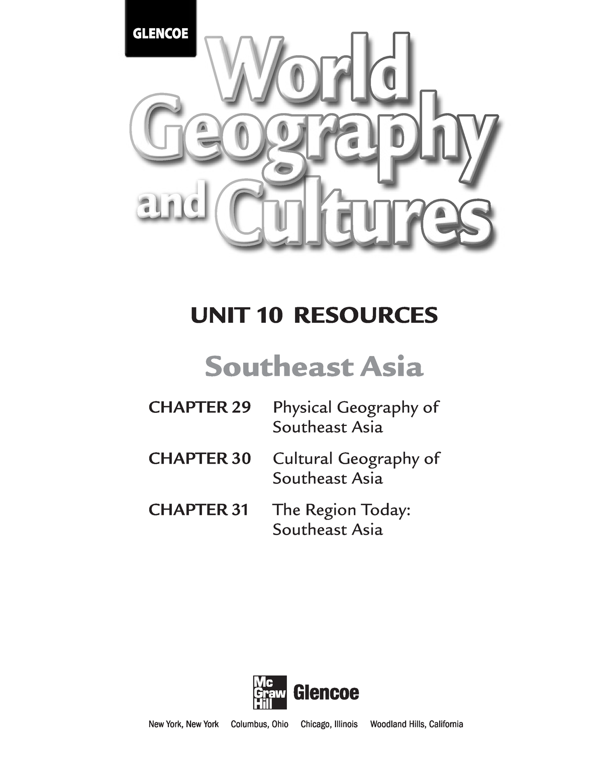 Chapter 29 Chapter 30 Chapter 31 - UNIT 10 RESOURCES Southeast Asia ...