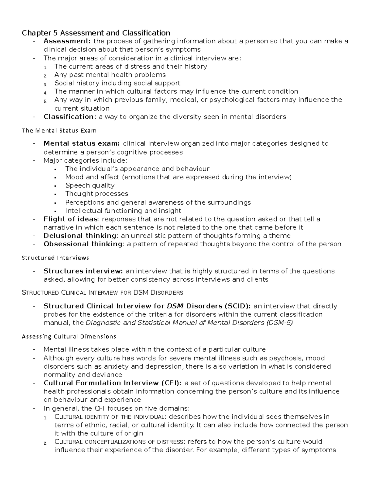 Chapter 5 - Chapter 5 Assessment and Classification Assessment: the ...